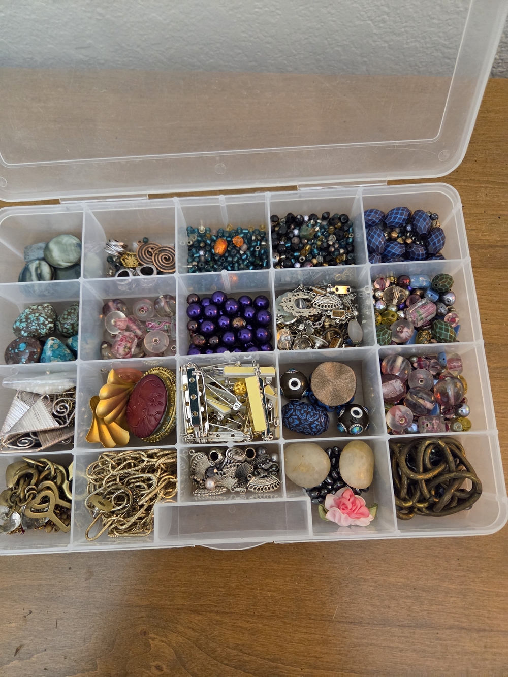 Clear Plastic Compartment Jewelry Organizer Storage Box - Clear